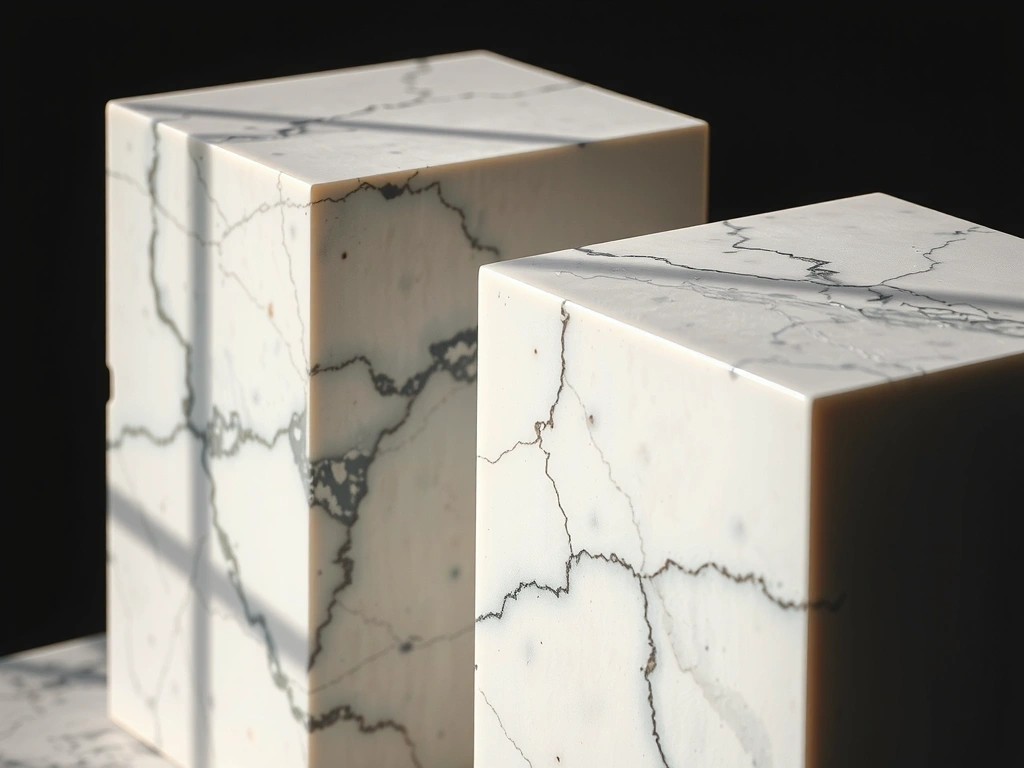 Blocs de marbre brut et poli